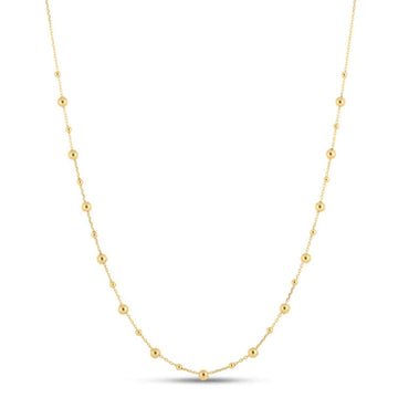 14k Yellow Gold Bead Necklace for Women | Yene Store