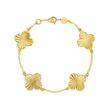 14K Yellow Gold Clover Bracelet for Women | Yene Store
