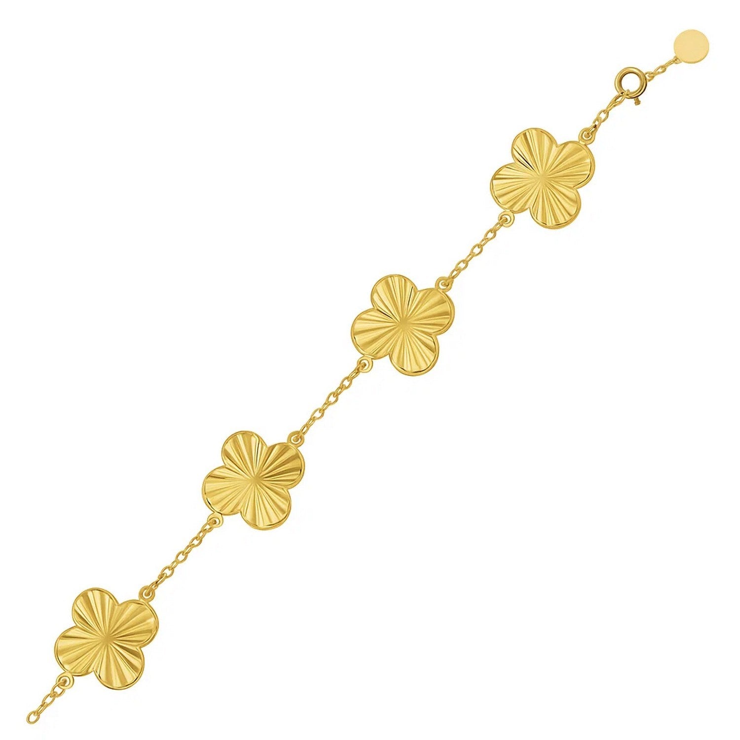 14K Yellow Gold Clover Bracelet for Women | Yene Store