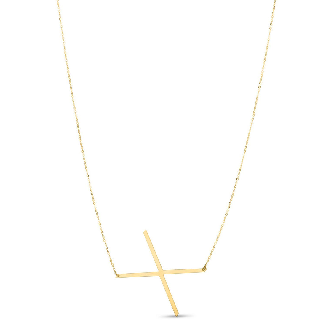 14K Yellow Gold Yours Truly Large Initial X Necklace for Women | Yene Store