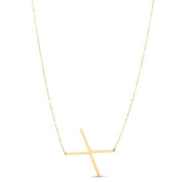 14K Yellow Gold Yours Truly Large Initial X Necklace for Women | Yene Store