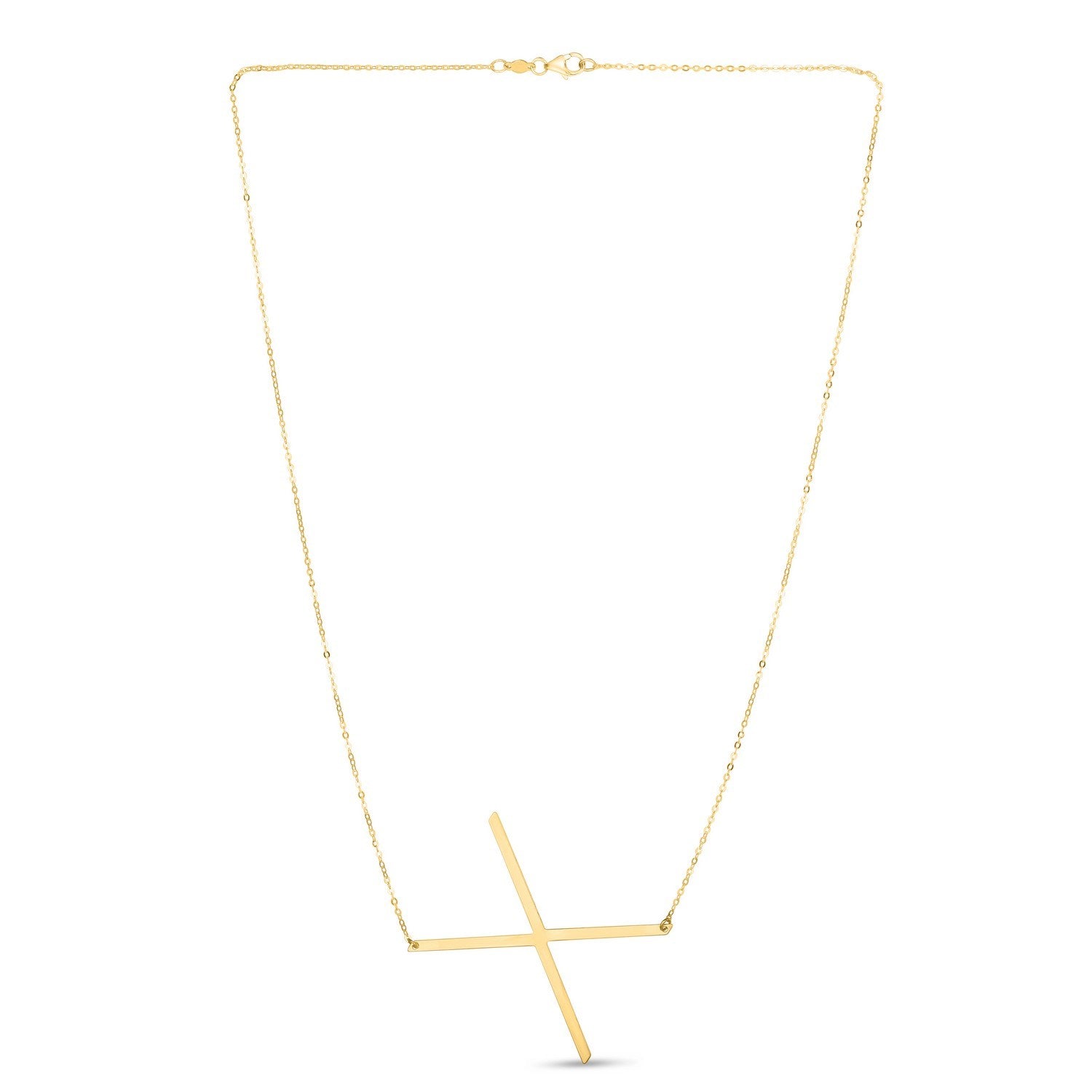 14K Yellow Gold Yours Truly Large Initial X Necklace for Women | Yene Store