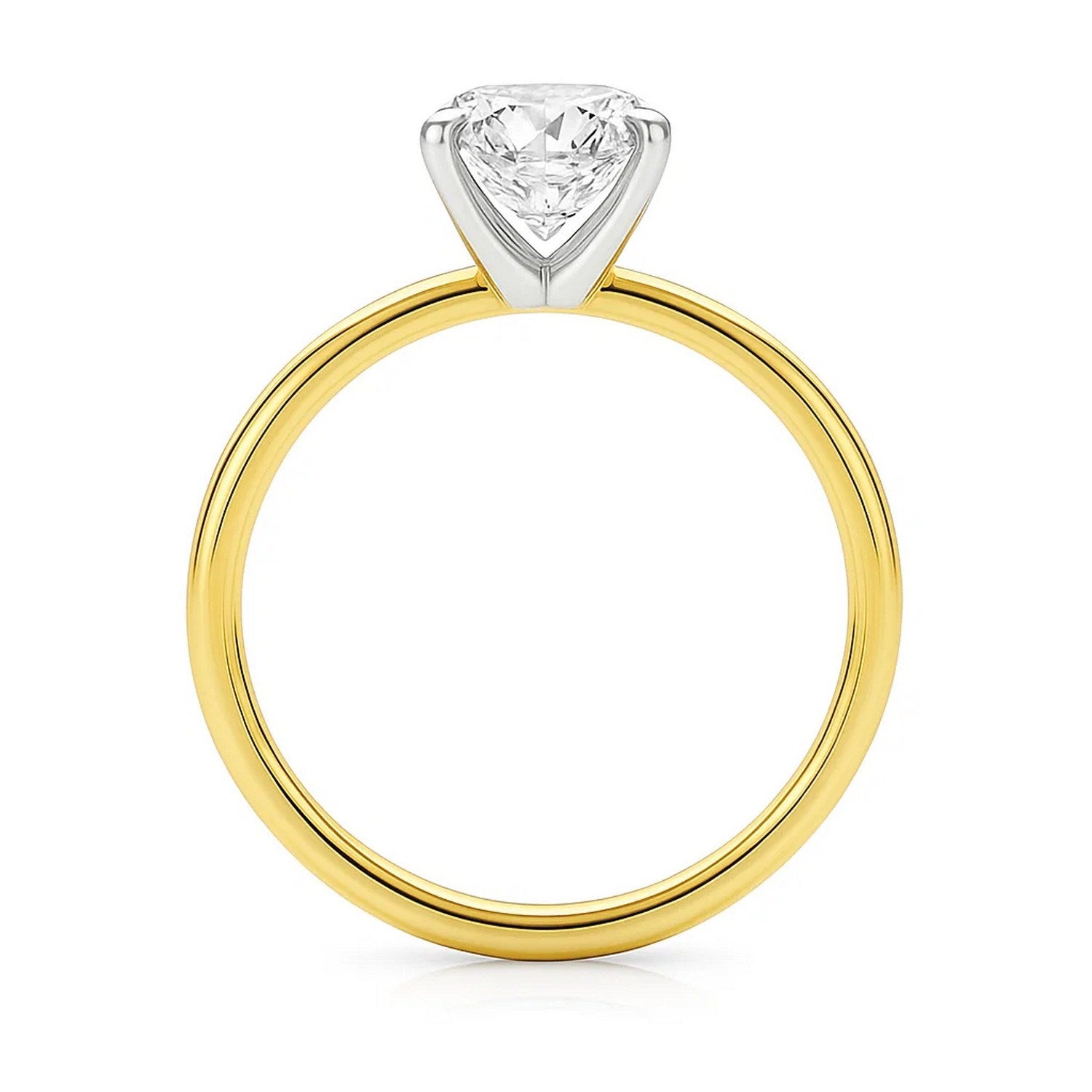 3 Carat Emerald Lab Grown IGI G/VS1 Diamond Solitaire Ring in 14K Yellow Gold