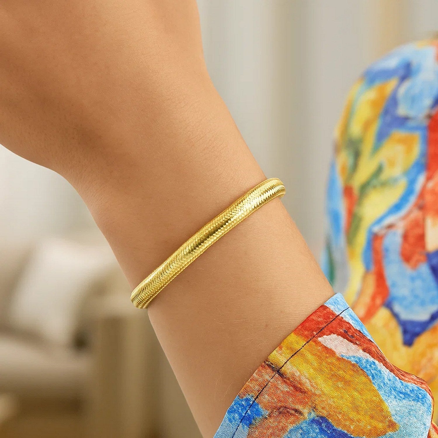 14K Yellow Gold Medium Stretch Mesh Bracelet (5.40 mm)