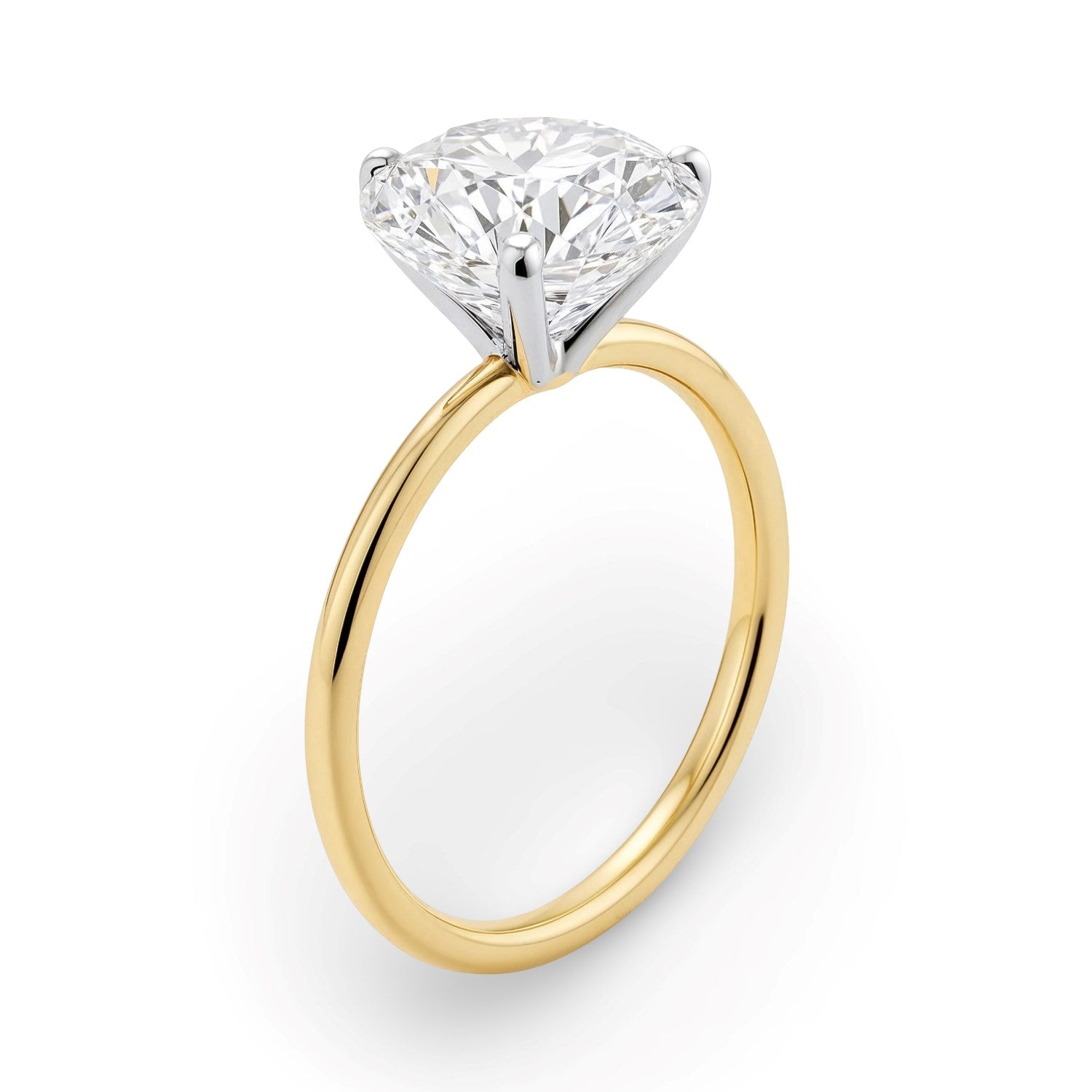 2 Carat Round Lab Grown IGI G/VS1 Diamond Solitaire Ring in 14K Yellow Gold