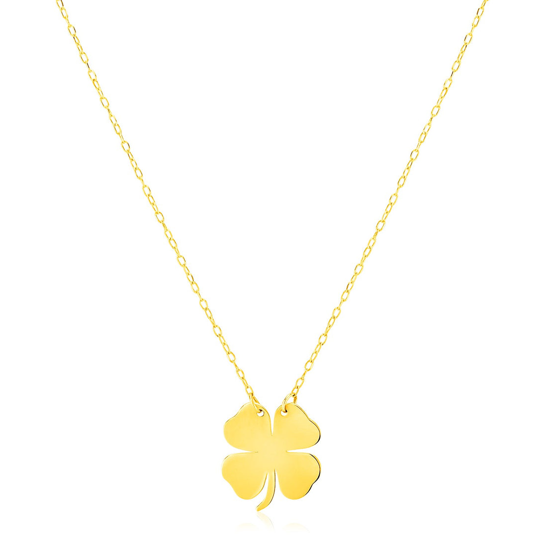 14K Yellow Gold Four Leaf Clover Necklace for Women | Yene Store