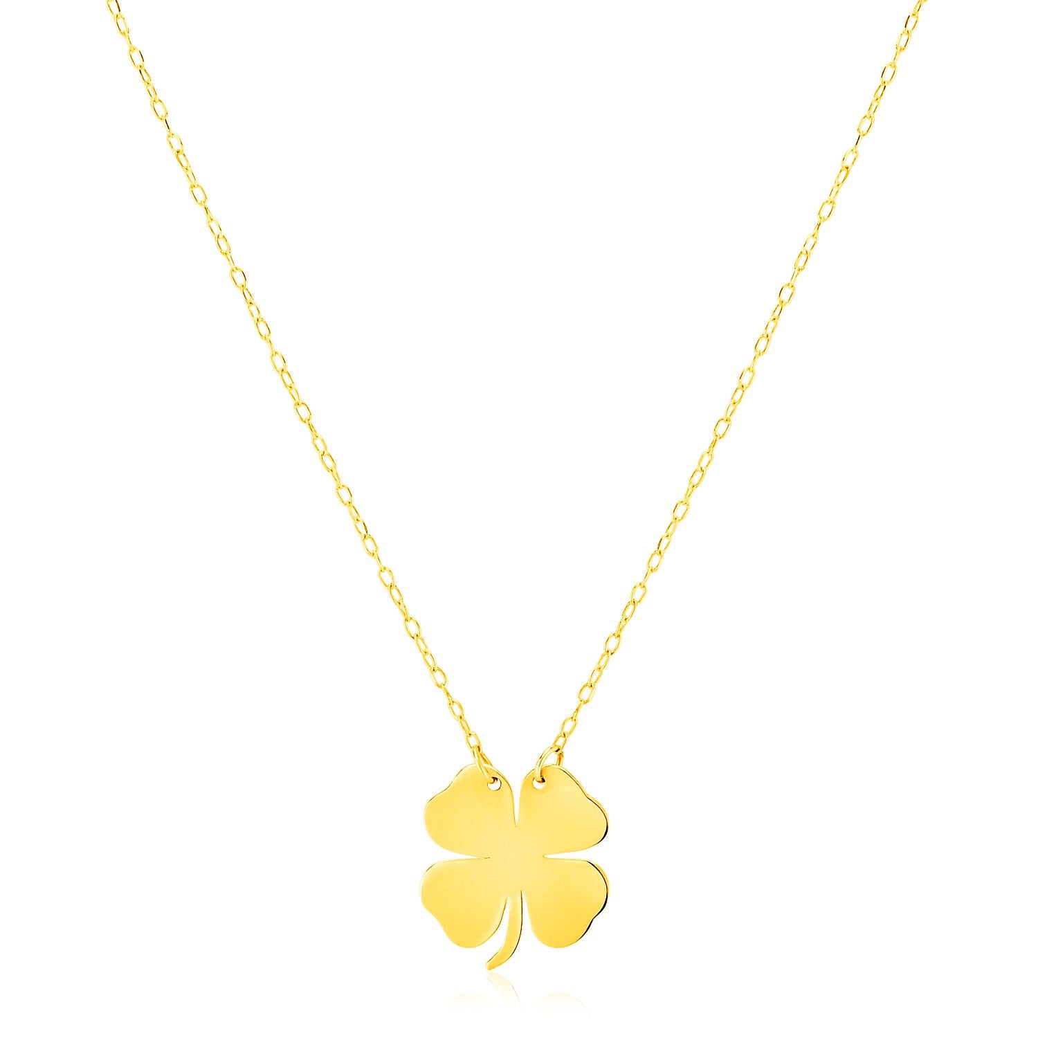 14K Yellow Gold Four Leaf Clover Necklace for Women | Yene Store