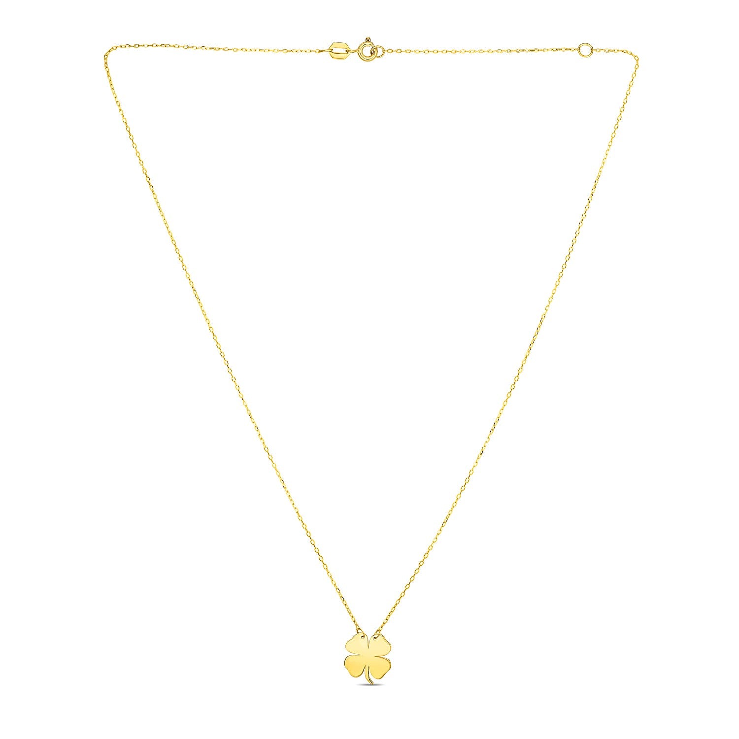 14K Yellow Gold Four Leaf Clover Necklace for Women | Yene Store
