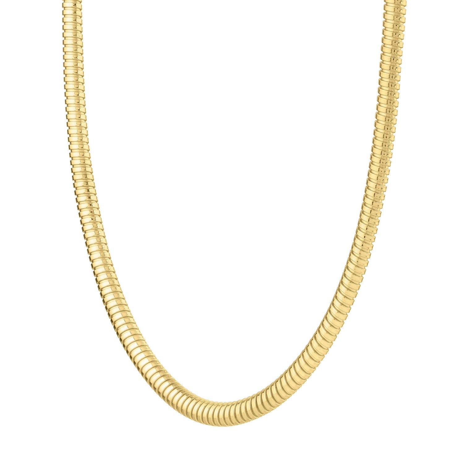 Tubogas Necklace in 14K Yellow Gold (5.00 mm) for Women | Yene Store 
