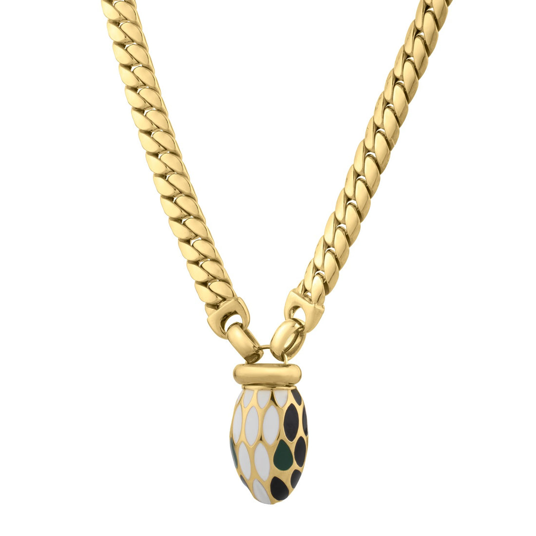 Le Serpent Curb Link Necklace in 14K Yellow Gold for Women | Yene Store 