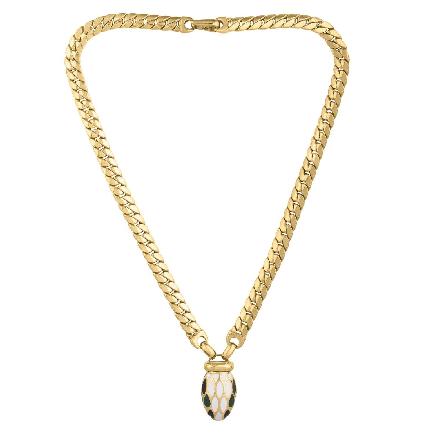 Le Serpent Curb Link Necklace in 14K Yellow Gold for Women | Yene Store