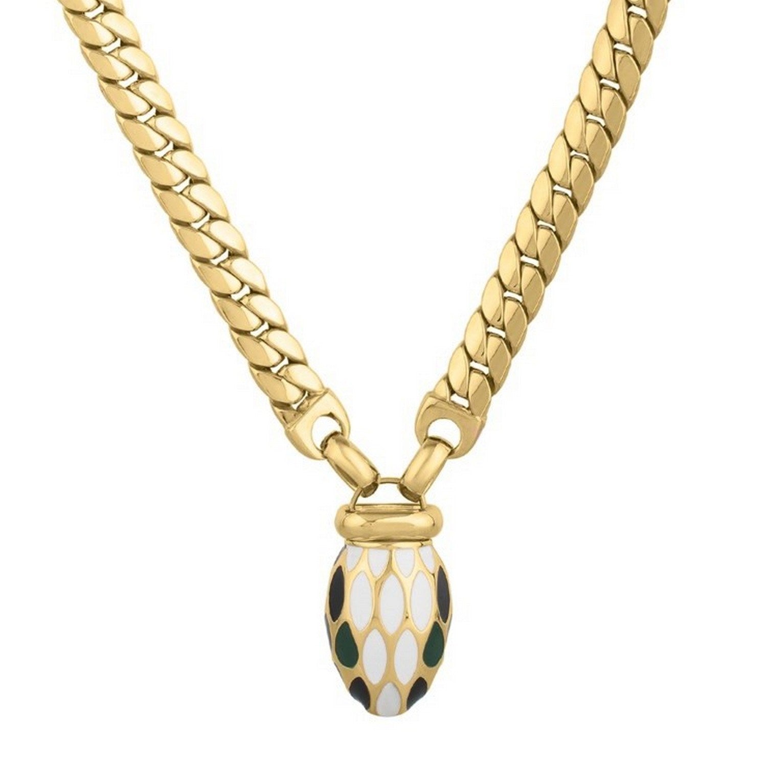Le Serpent Curb Link Necklace in 14K Yellow Gold for Women | Yene Store
