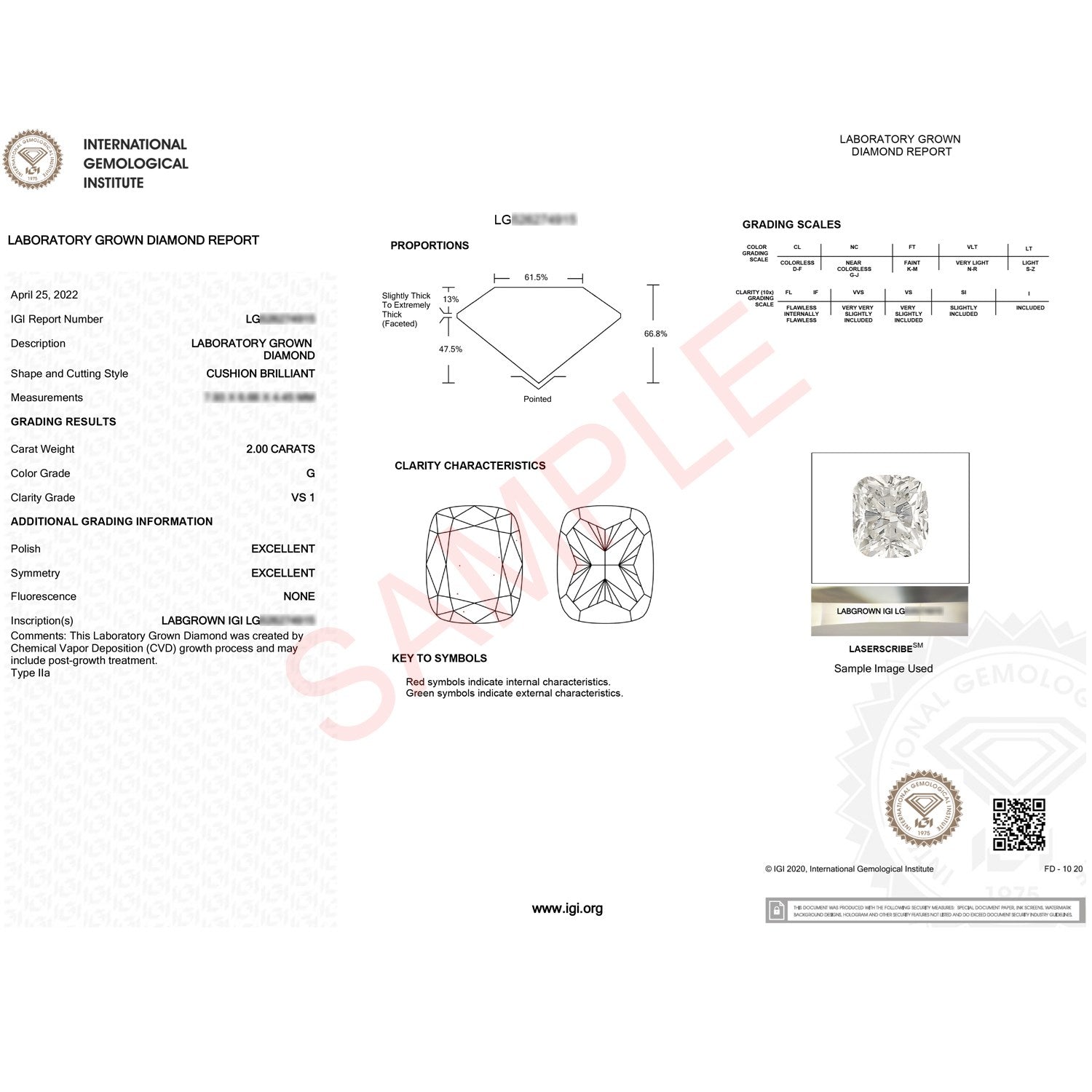 2 Carat Cushion Lab Grown IGI G/VS1 Diamond Solitaire Ring in 14K Yellow Gold