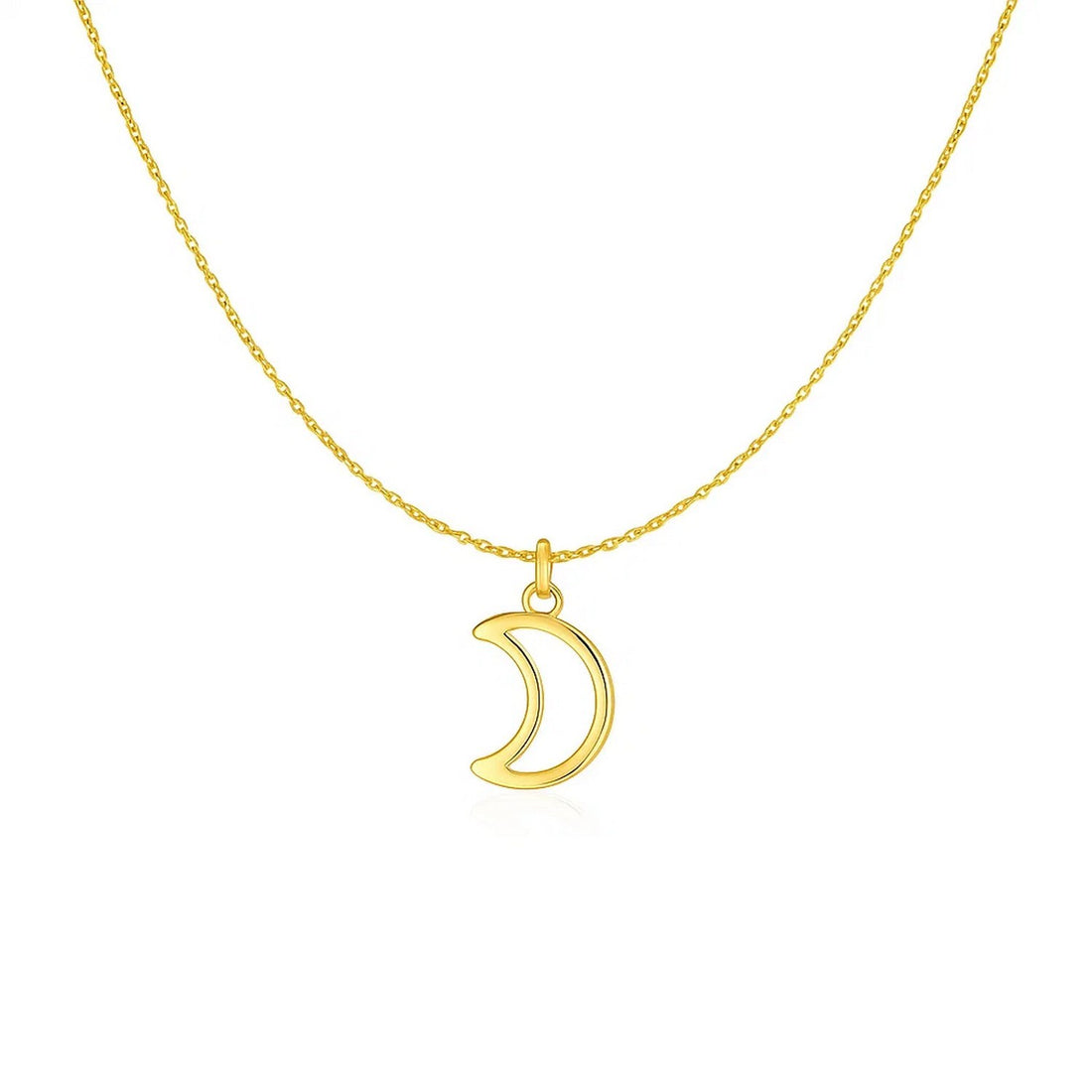 14k Yellow Gold Necklace with Moon for Women | Yene Store

