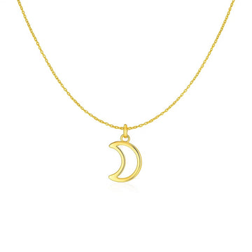 14k Yellow Gold Necklace with Moon for Women | Yene Store

