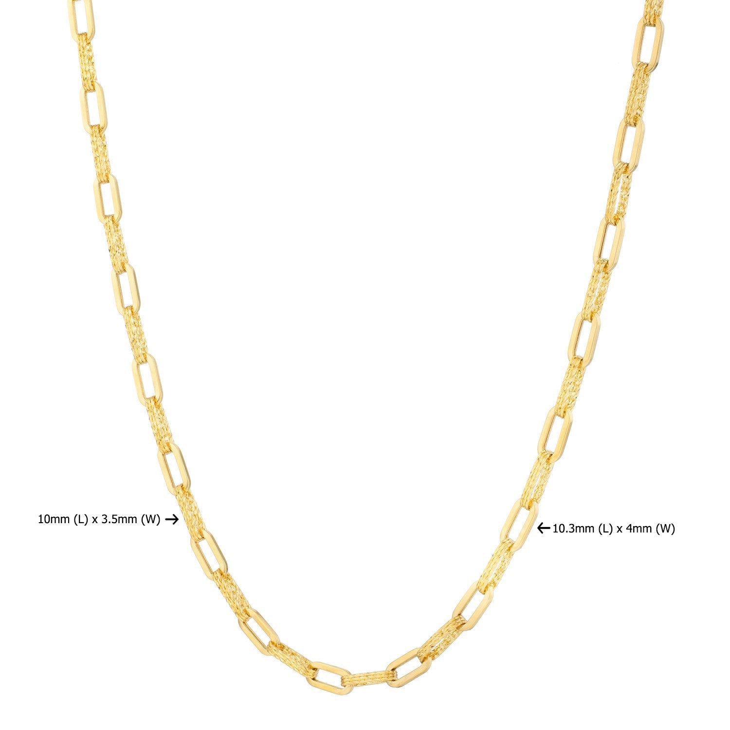 14k Yellow Gold Diamante Paperclip Chain Necklace for Women | Yene Store 