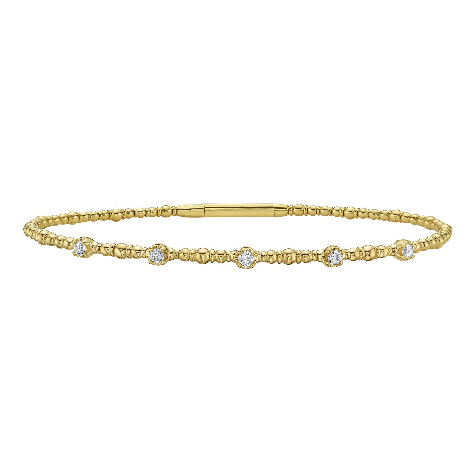 Classic 14K Yellow Gold Beaded Bracelet for Women | Yene store