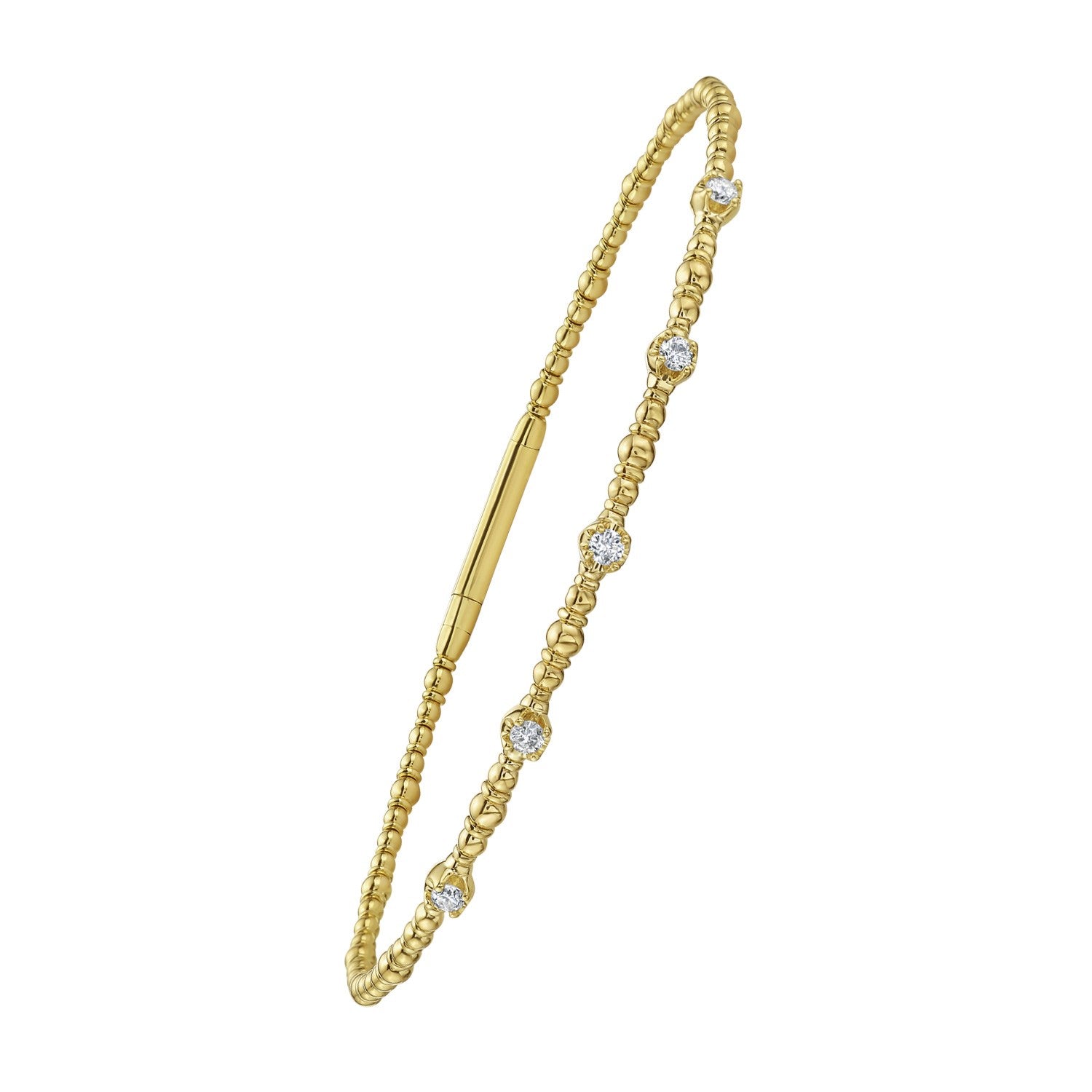 Classic 14K Yellow Gold Beaded Bracelet for Women | Yene store
