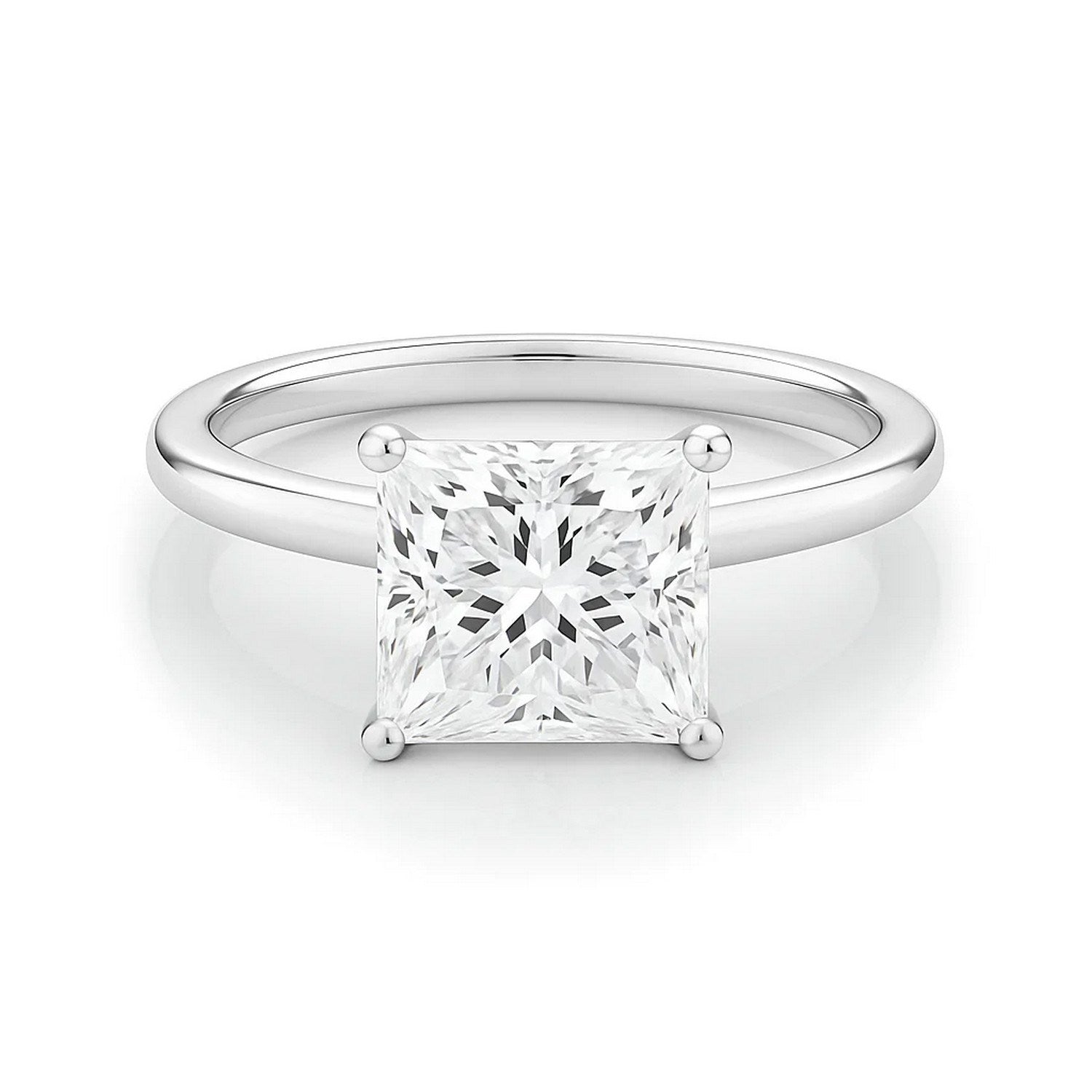 3 Carat Princess Lab Grown IGI G/VS1 Diamond Solitaire Ring in 14K White Gold