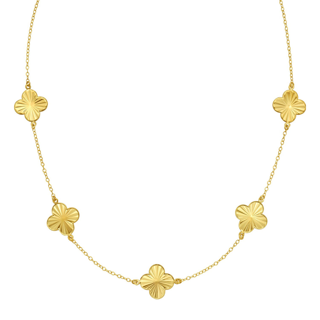 14K Yellow Gold Clover Necklace for Women | Yene Store 