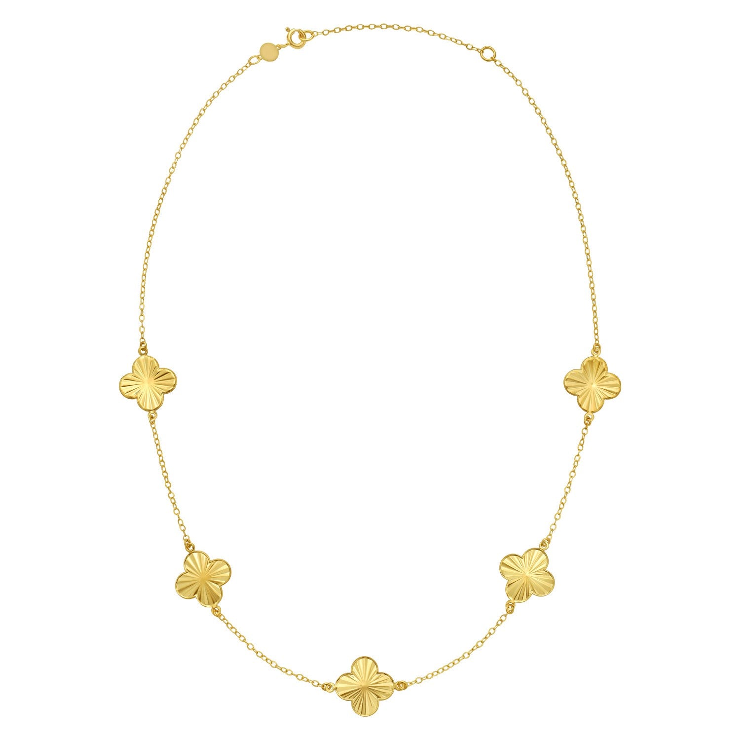 14K Yellow Gold Clover Necklace for Women | Yene Store 