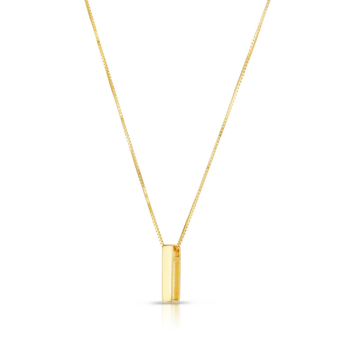 14K Yellow Gold Yours Truly Block Letter Initial I Necklace for Women | Yene Store 