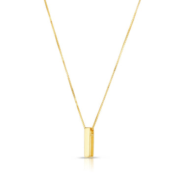 14K Yellow Gold Yours Truly Block Letter Initial I Necklace for Women | Yene Store 