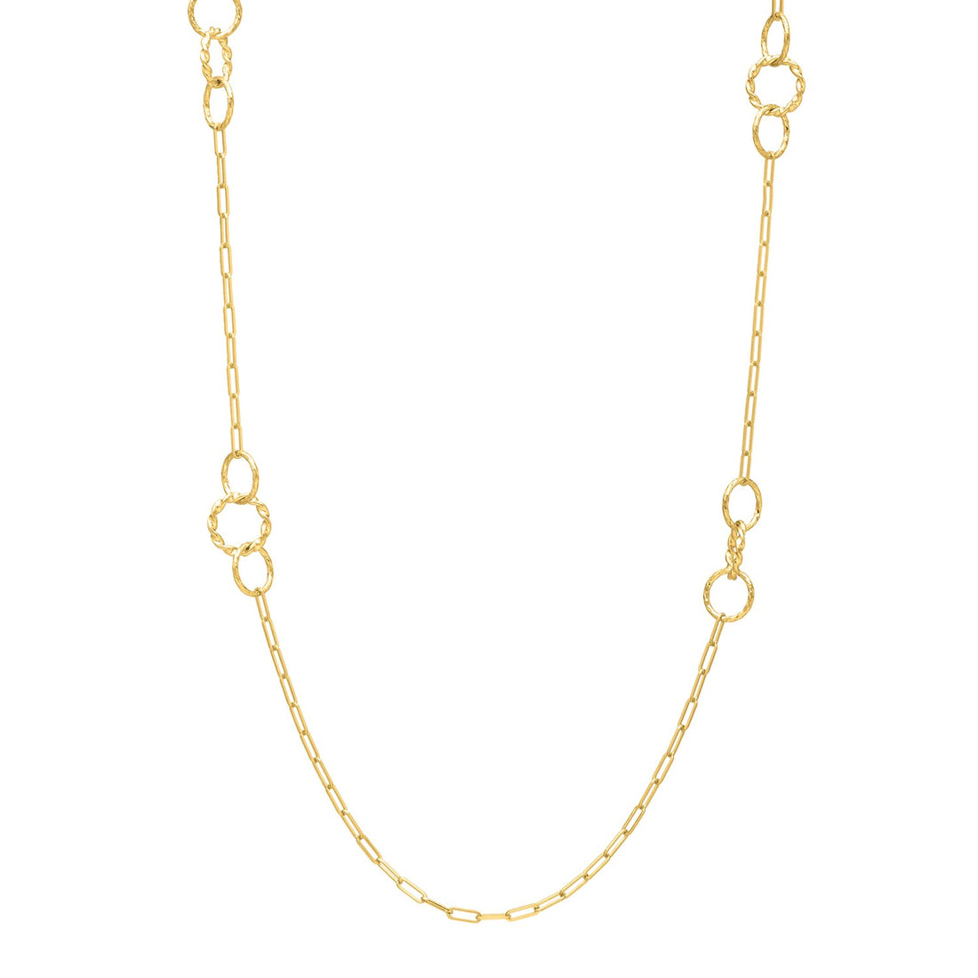 Twistted Link Necklace in 14K Yellow Gold for Women | Yene Store 
