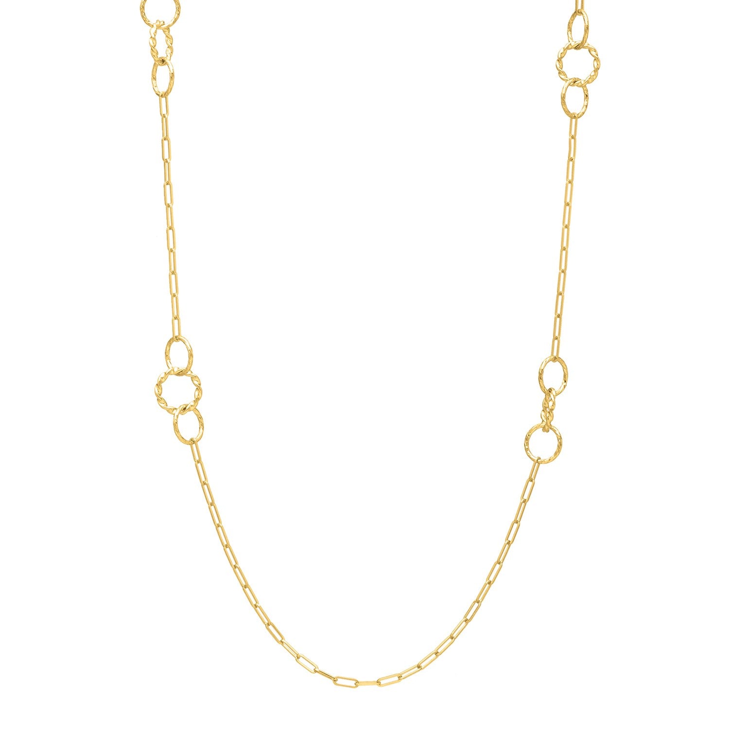 Twistted Link Necklace in 14K Yellow Gold for Women | Yene Store 

