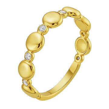 14K Yellow Gold Textured Rope Ring (4.00 mm) for Women | Yene Store 