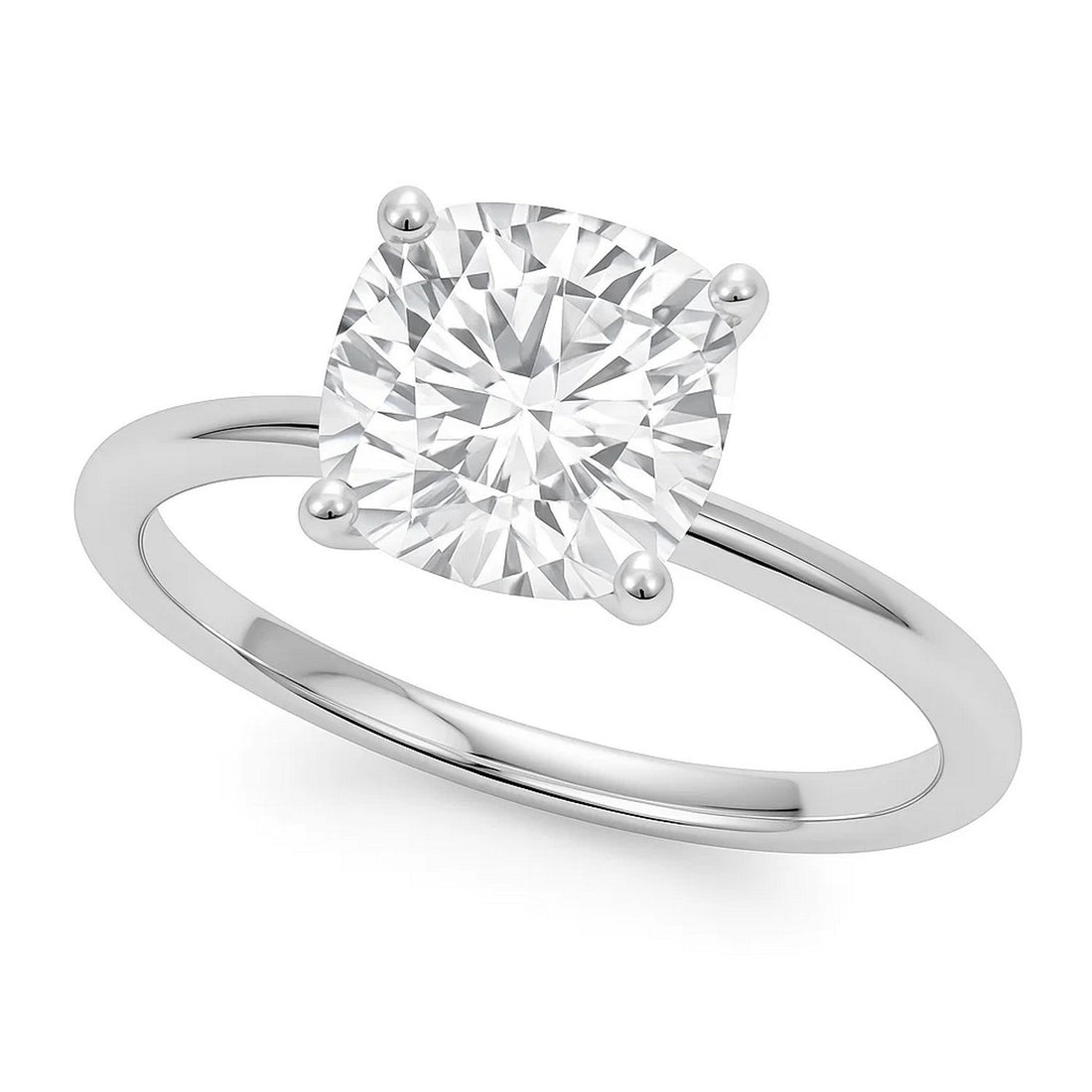 5 Carat Cushion Lab Grown IGI G/VS1 Diamond Solitaire Ring in 14K White Gold for Women | Yene Store 