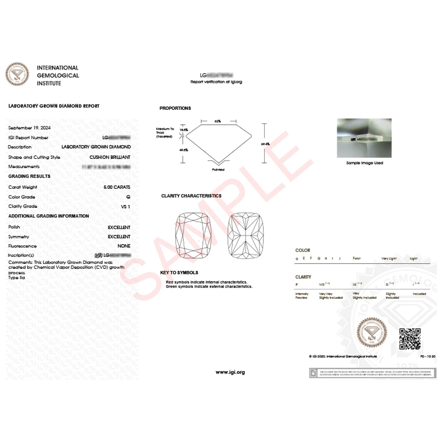5 Carat Cushion Lab Grown IGI G/VS1 Diamond Solitaire Ring in 14K White Gold for Women | Yene Store 