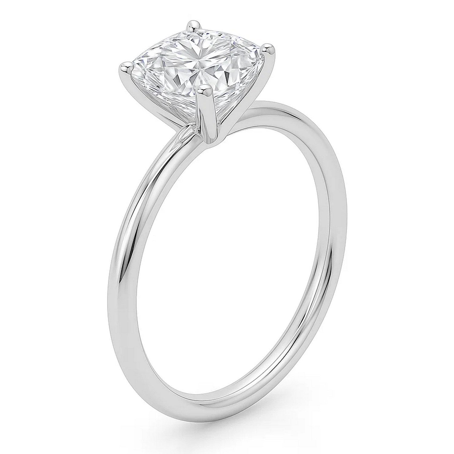 5 Carat Cushion Lab Grown IGI G/VS1 Diamond Solitaire Ring in 14K White Gold for Women | Yene Store 