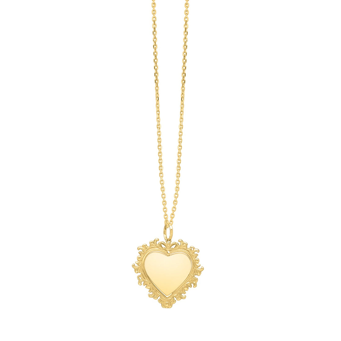 Baroque Heart Necklace in 14K Yellow Gold for Women | Yene store 