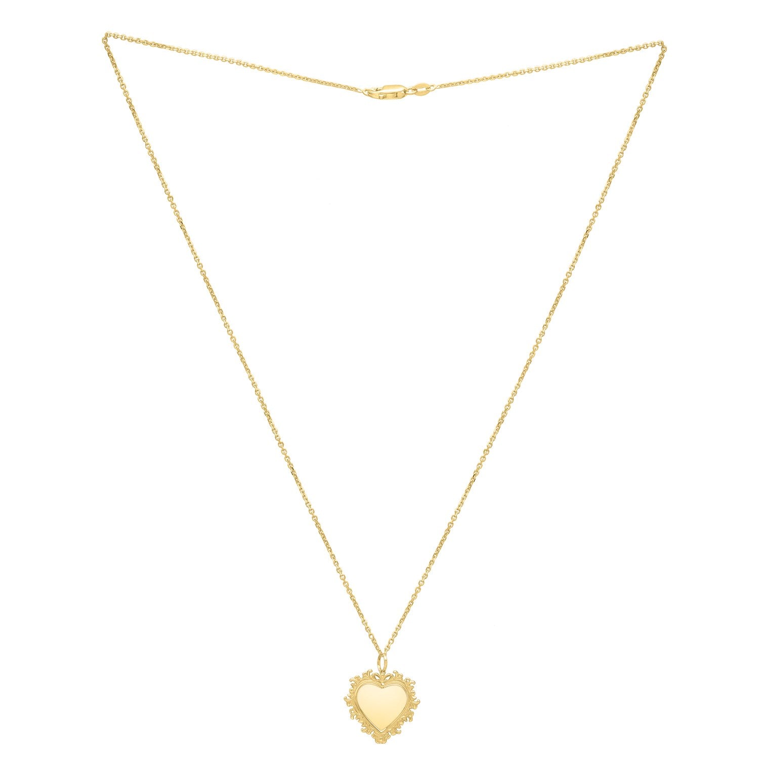 Baroque Heart Necklace in 14K Yellow Gold for Women | Yene store 