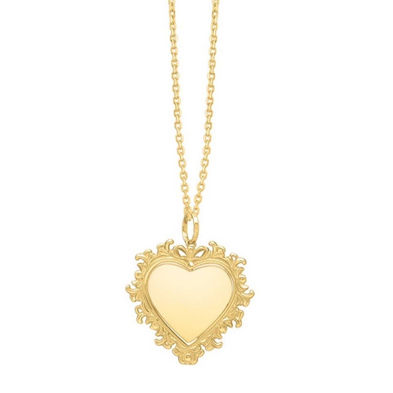 Baroque Heart Necklace in 14K Yellow Gold for Women | Yene store 