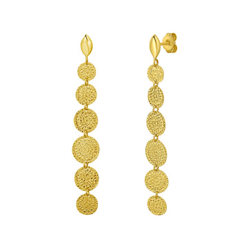 14K Yellow Gold Hammered Pebble Earrings for Women | Yene Store 