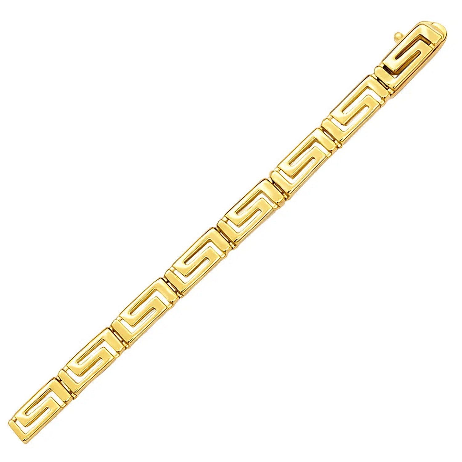 14k Yellow Gold Greek Fret Design Fancy Bracelet (3.30 mm) for Women | Yene Store 