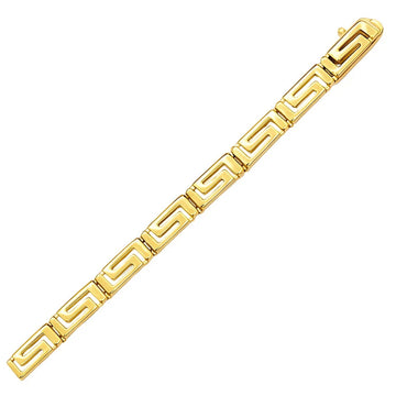 14k Yellow Gold Greek Fret Design Fancy Bracelet (3.30 mm) for Women | Yene Store 