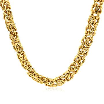 14k Yellow Gold Byzantine Motif Chain Necklace for Women | Yene Store 