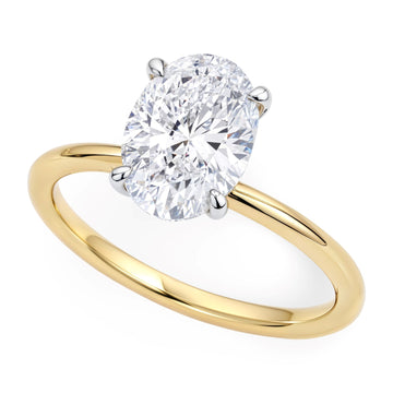 2 Carat Oval Lab Grown IGI G/VS1 Diamond Solitaire Ring in 14K Yellow Gold for Women | Yene Store 