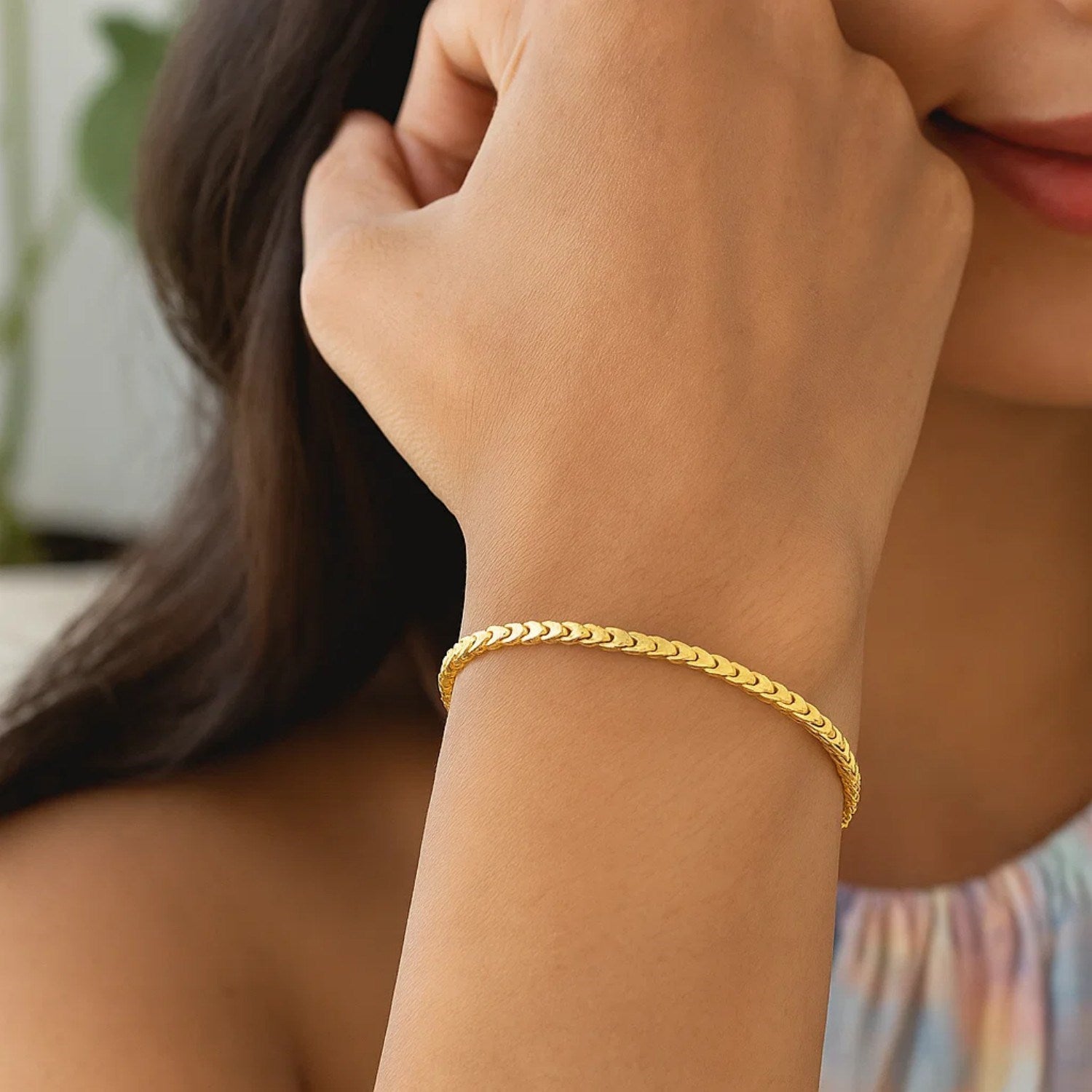 14k Yellow Gold Solid Diamond Cut Round Franco Bracelet (3.10 mm) for Women | Yene Store