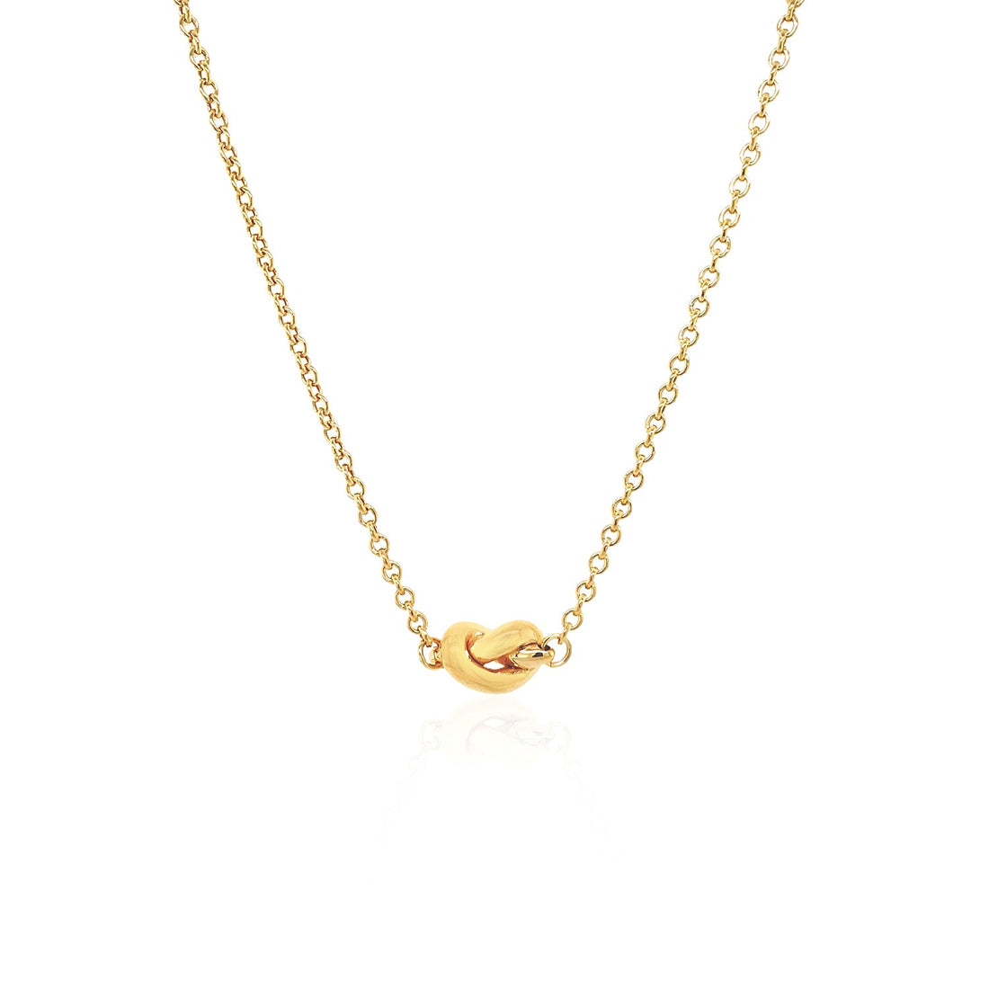 14k Yellow Gold Chain Necklace with Polished Knot for Women | Yene Store 
