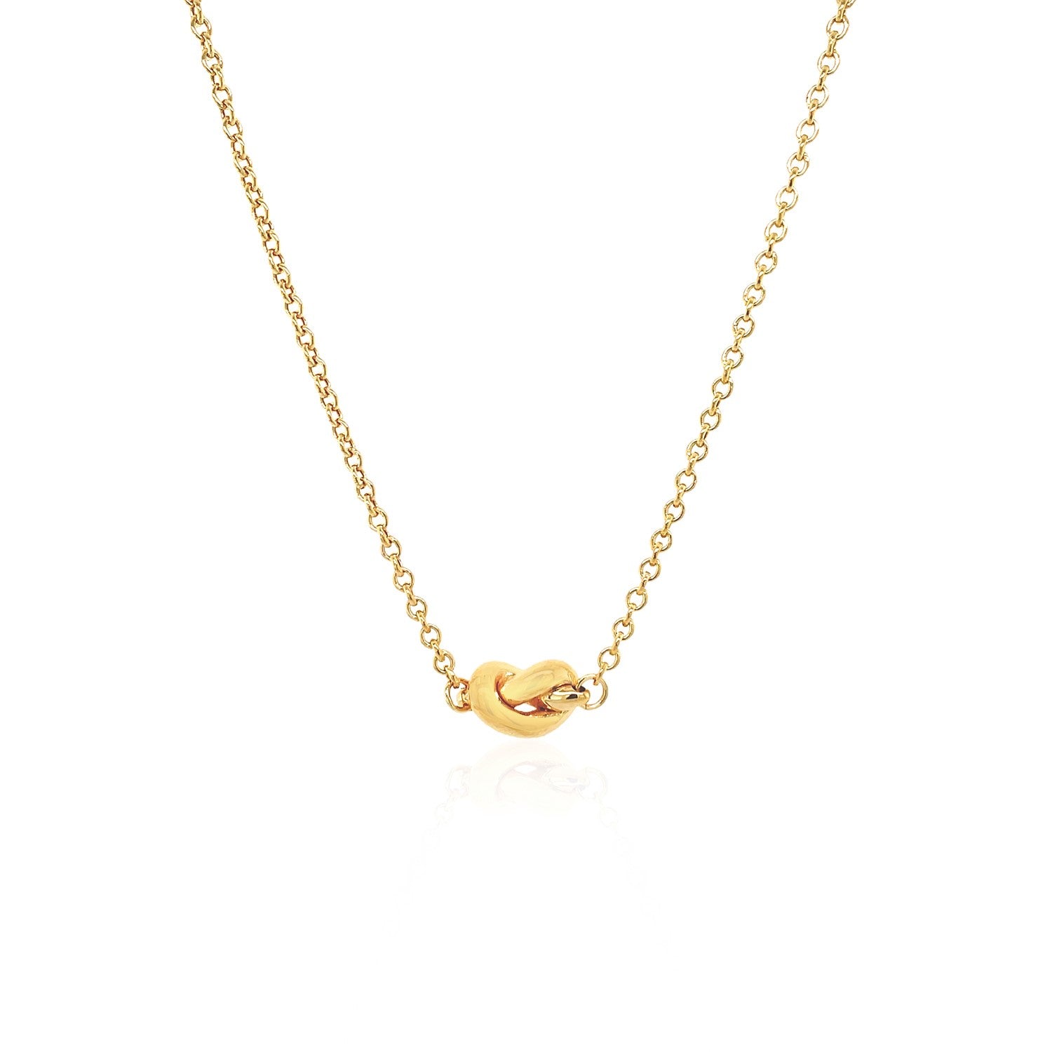 14k Yellow Gold Chain Necklace with Polished Knot for Women | Yene Store 
