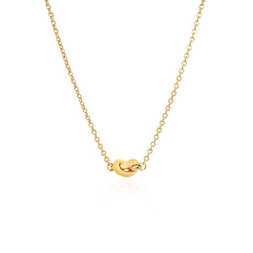 14k Yellow Gold Chain Necklace with Polished Knot for Women | Yene Store 
