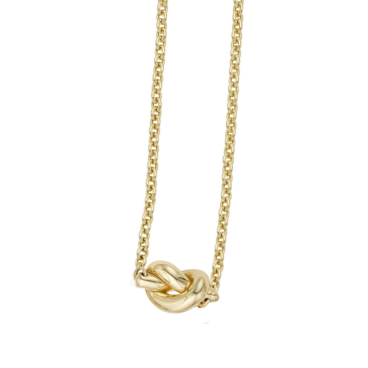 14k Yellow Gold Chain Necklace with Polished Knot for Women | Yene Store 
