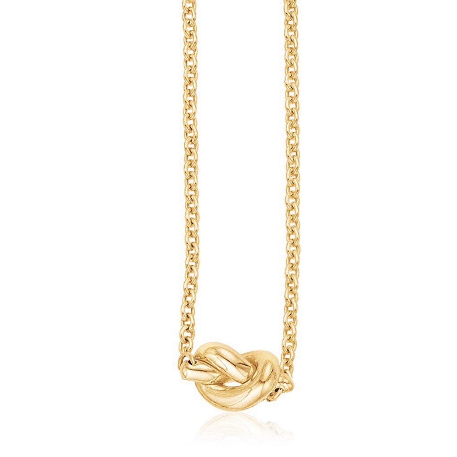 14k Yellow Gold Chain Necklace with Polished Knot for Women | Yene Store 

