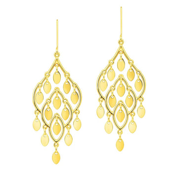 14K Yellow Gold Polished Chandelier Earrings for Women | Yene Store 