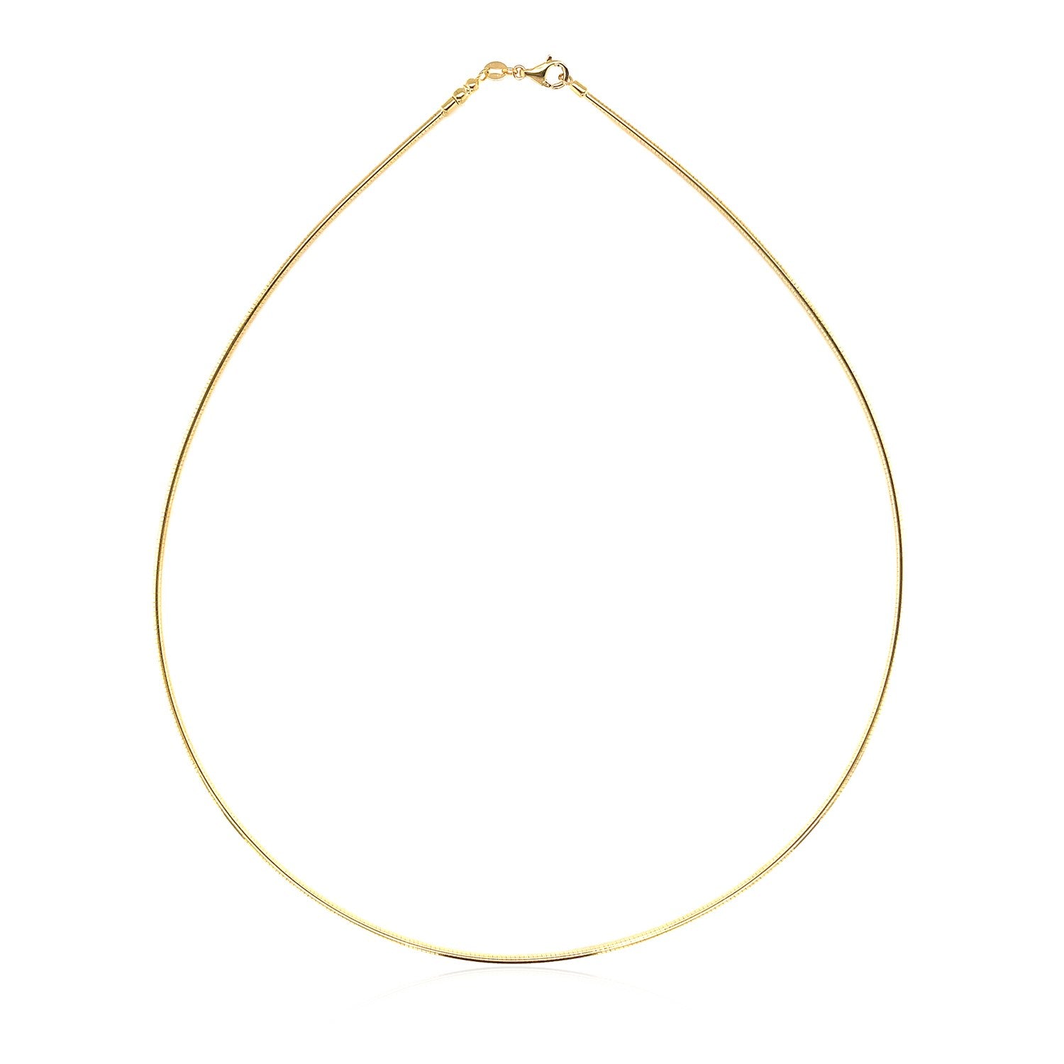 14k Yellow Gold Necklace in a Round Omega Chain Style for Women | Yene Store