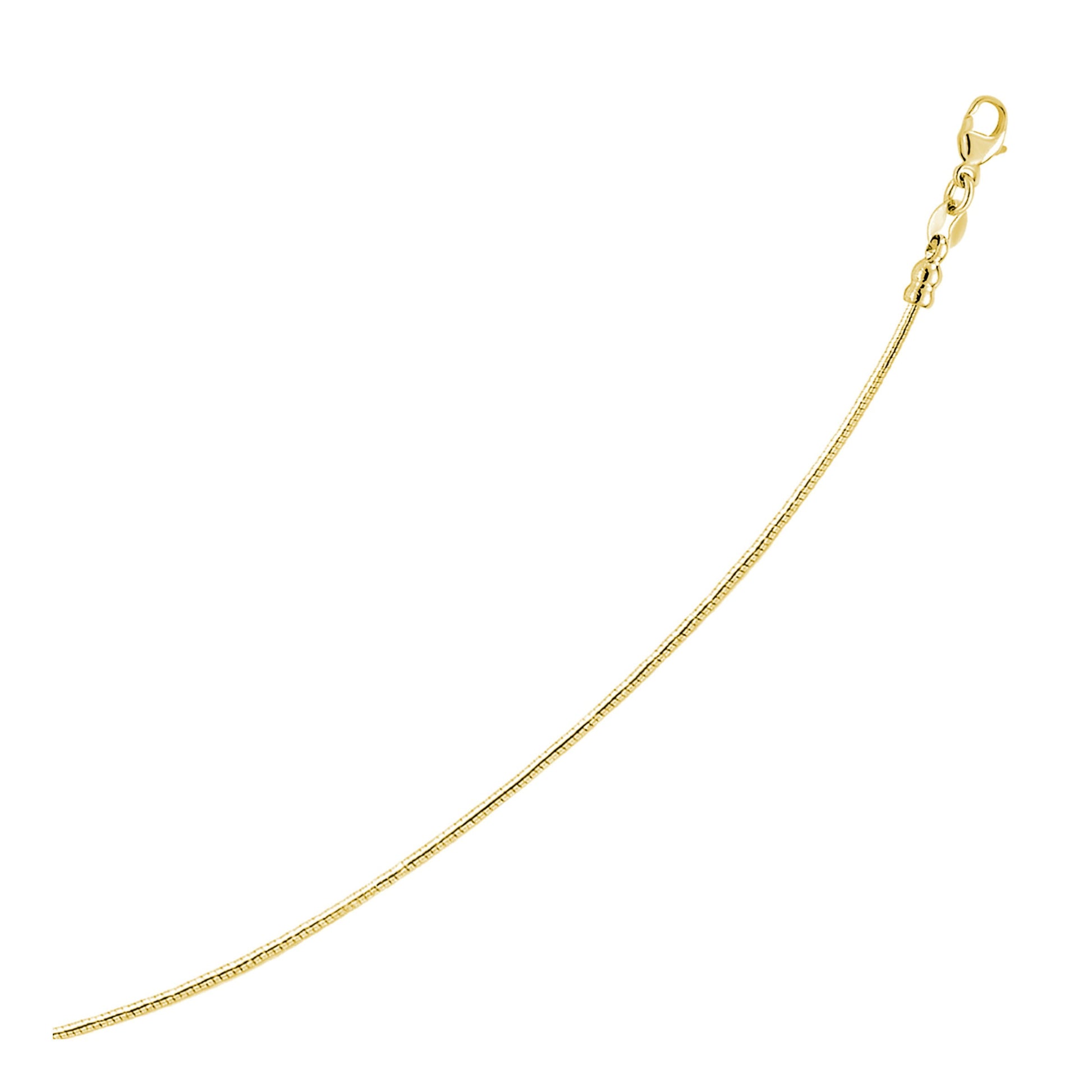 14k Yellow Gold Necklace in a Round Omega Chain Style for Women | Yene Store